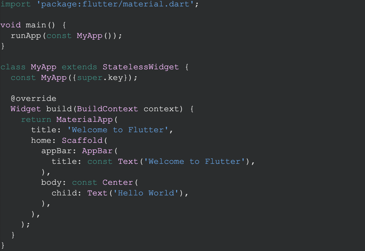 Flutter code